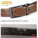 CHAOREN Boys Belt, Most Size Kids 1 1/4" Dress Reversible Belt for Youth - One Leather Belt Two Style