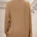 PRETTYGARDEN Casual Long Sleeve Oversized Sweaters for Women 2026 Loose Mock Neck Pullover Sweater Ribbed Knit Fall Clothes (S)