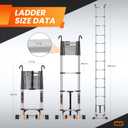 Telescoping Ladder,16.5 FT Extension Ladder w/Hooks,Stabilizers,Wheels,Heavy Duty 330lbs Max Capacity,Collapsible Telescopic Ladder for Rv,Roof,Outdoor