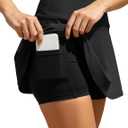 Swim Skirts for Women Tummy Control Bathing Suit Bottoms with Pocket Swimsuit Bottoms Only Black (Black, M)