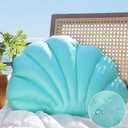 YRXRUS Outdoor Seashell Pillow, Turquoise Shell Pillows, Small 13x10 Inch Waterproof Throw Pillows for Beach Patio Furniture Garden Balcony Couch Home Decorative, Spring Summer Outdoor Gift