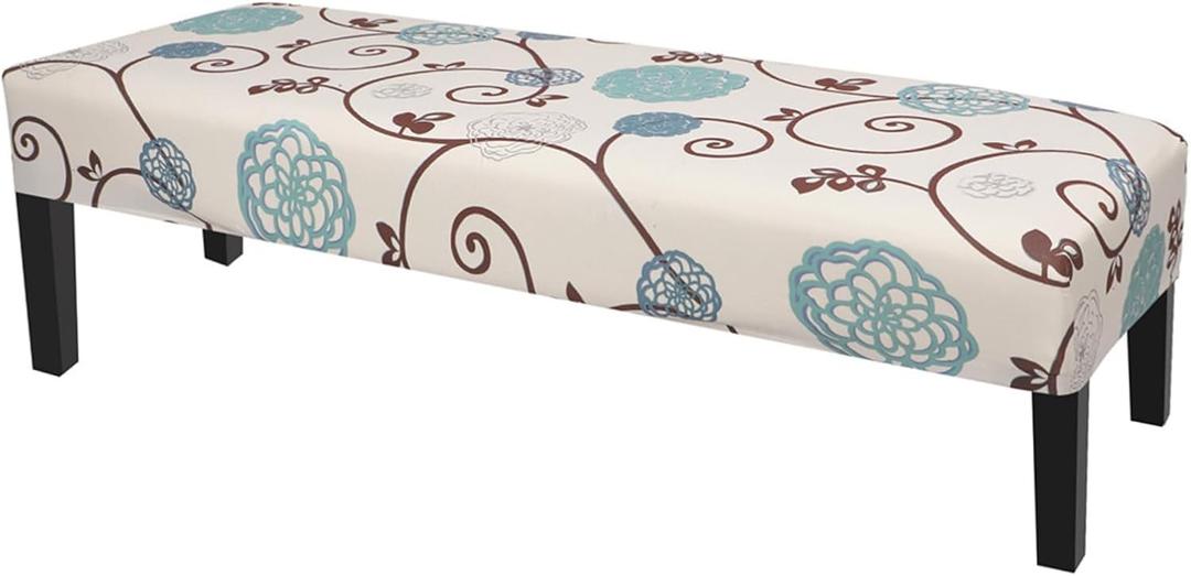 SearchI Dining Bench Cover, Stretch Washable Long Bench Seat Covers, Rectangle Dining Table Bench Slipover for Dining Room, Living Room, Kitchen(Ball Flower)