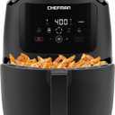 Chefman Digital Air Fryer, Large 5 Qt Family Size, One Touch Digital Control Presets, French Fries, Chicken, Meat, Fish, Nonstick Dishwasher-Safe Parts, Automatic Shutoff, Black