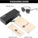 Trendy Cateye Aviator Gradient Sunglasses For Women Men Vintage Metal Sun Glasses