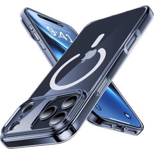Magnetic Shockproof for iPhone 17 Pro Max Case,[Camera Protection][Compatible with Magsafe][Non-Slip][Mil-Grade Protection] Anti-Yellow Translucent Matte Phone Case for iPhone 17 Pro Max,Clear