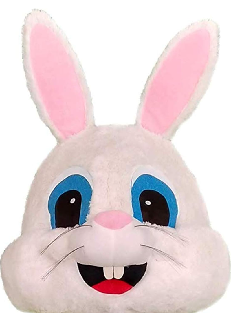 Bunny Mascot Head Costume Rabbit Animal Head Mask Cosplay Dress Halloween Party Suit