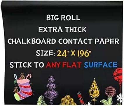 Oxdigi Black Chalkboard Contact Paper/24 x 196 inches/Large Chalk Board Roll Peel & Stick/Self Adhesive Wallpaper Blackboard Wall Decal Sticker Removable/Kids’ Black Chalkboard/extra thick 0.3mm / CPP