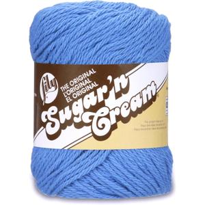 Lily Sugar 'N Cream The Original Solid Yarn, 2.5oz, Medium 4 Gauge, 100% Cotton - Blue - Machine Wash & Dry