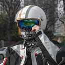 Dual Visor 3/4 Open Face Motorcycle Helmet for Men & Women, DOT Approved Unisex Retro Half Helmet，Motorbike Casco for Moped Cruiser Bobber and Chopper