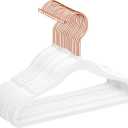 MIZGI Baby Velvet Hangers,Non-Slip Kids & Toddler Hangers,11.8 Inch Hangers for Baby Clothes,Pack of 50(White)