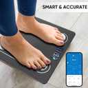 Digital Simple Scale with Led Display Practical Body Fat Scale, Bathroom Scale with Smartphone App (Black)