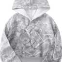 SOFIA'S CHOICE Women's Graphic Print Long Sleeve Oversized Hoodies Punk Preppy Sweatshirts Fall Outfit White Camo, X-Large