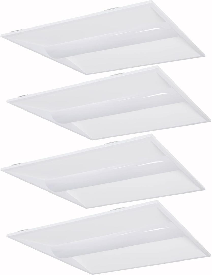 hykolity 2x2 LED Troffer Panel Light, 24W/30W/36W,3500K/4000K/5000K Tunable, 0-10V Dim for LED Drop Ceiling Light Fixture LED Troffer Fixture for Office,100-277V ETL&DLC Qualified, 4 Pack