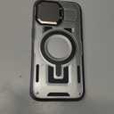 WASTROYAL Camera Stand Case for iPhone 15 Pro Max, [Compatible with MagSafe] [Lens Cover] 2024 Version Military Grade Protective Soft Case for iPhone 15 Pro Max 6.7 inch Men Women, Grey