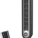 Lasko Oscillating Tower Fan with Remote Control, 3 Quiet Speeds, Timer for Bedroom, Kitchen, Office Use, Black, 36" 2511
