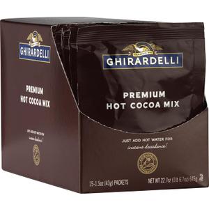 Ghirardelli Premium Hot Cocoa Envelopes, Rich chocolate, 22.7 Ounce (Pack of 15) (EXP 02/28/27)