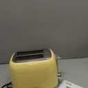 Toaster 2 Slice Retro Stainless Steel with 1.5 Extra Wide Slots Bagel, Defrost, Reheat, Cancel Functions, 6 Bread Shade Settings, Removable Crumb Tray, Yellow