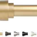 Gold Curtain Rods (4FT),1 Inch Heavy Duty Curtain Rods,Adjustable Curtain Rod Set,Modern Decorative Drapery Rods,Telescoping Single Window Curtains Rods Brass Gold