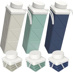 BEAUTAIL Collapsible Water Bottles 24.3oz, Foldable Travel Water Bottle, Portable & Lightweight, Leakproof & Reusable for Traveling Camping Hiking Yoga Sports Outdoor School Office