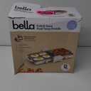 Bella 10"x 20" Ceramic Fold-n-Store Dual Temp Griddle, Fits-anywhere Kitchenware, EverGood Ceramic Nonstick Coating, 2 Temperature Zones up to 400F, Dishwasher Safe Drip Tray, 1500 Watt, Oatmilk