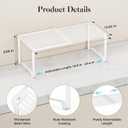 Extendable Metal Wire Shelf Organizer - Adjustable 15-24.4in Length, Stackable Storage Rack for Kitchen/Pantry/Bathroom/Shoe Cabinet/Tool Closet (1, White)