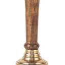 Hand Bell with Antique Brass Finish and Wooden Handle Perfect for Weddings, Schools, Games, Reception Desks, Religious Ceremonies & Events 3 Diameter, 8 Height