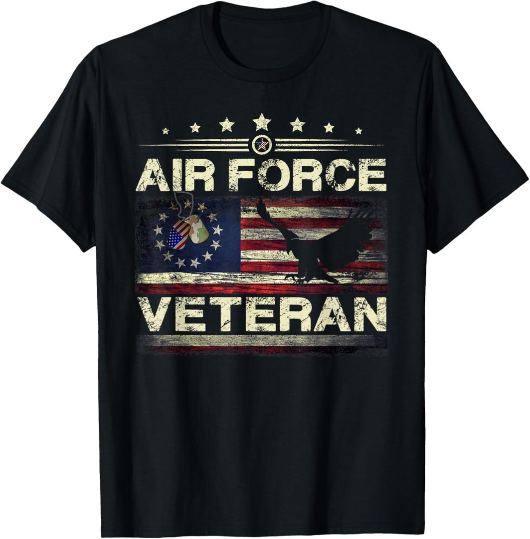 Veteran US Air Force Tshirt - American Betsy Ross Flag T-Shirt S