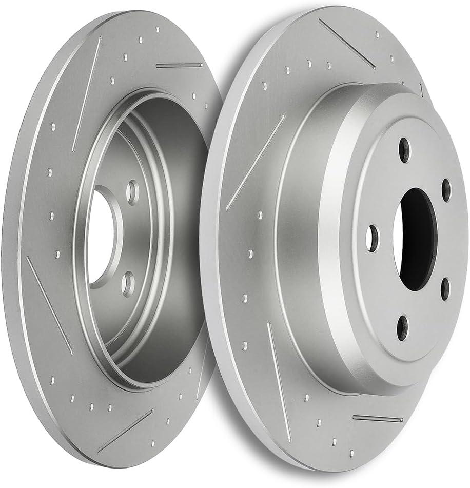 SCITOO Disc Brake Rotors Kits 53061 Rear Solid Brake Rotors Fit For Dodge For Durango 2011-2018,For Jeep For Grand Cherokee 2011-2018