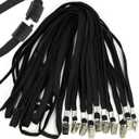 Ollain 25 Pack Flat Breakaway Safety Lanyards for ID Badges Quick Release Lanyard with Clip (Black)