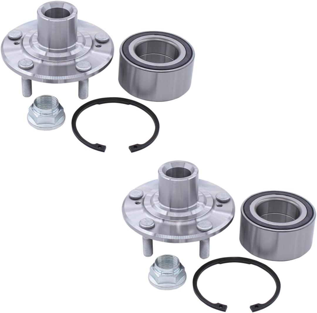 MOTOKU Pair Front Wheel Hub Bearing Kits for Honda Odyssey 2005-2010 with Nuts Clips Left and Right Side
