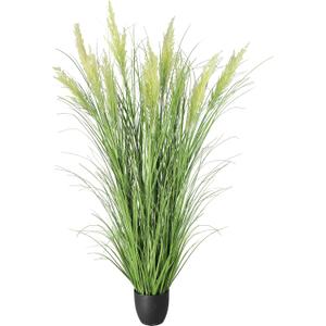 6ft Artificial Plants Onion Grass, 70 in Fake Shrubs Wheat Grass in Pot, for Indoor Outdoor Garden Office Home Decor, Faux Plant Greenery, Green