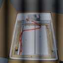 Nightstand, Modern Bedside Table with 1Drawer and Open Shelf,White Night Stand with Gold Metal Frame, Small Side Table for Bedroom, Living Room, Slim Spaces