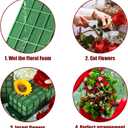 Takytao Floral Foam Cage 2 Pieces, Floral Foam for Artificial Flowers, Dry Floral Foam Blocks for Fresh Flower Arrangement Decoration, Wedding, Interior and Garden
