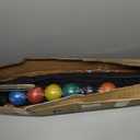 35" Six Player Croquet Set, Deluxe [Annatto Retro Style] Croquet Set with Wooden Mallets/Colored Ball/Wickets/Stakes for Adults/Teens/Family-Perfect for Lawn/Backyard Game/Park