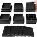 Bed Risers Adjustable Furniture Risers - Heavy Duty 4 or 8 inch or 12inch Non-Slip Lift Supports for Beds/Couches/Sofas, Durable Square Design with Creates Storage Space (Black 6 Pack, 1 Inch)