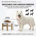 hjn Elevated Ceramic Dog Bowl 15Slanted Raised Dog Bowl with Bamboo Stand for Small Medium Dogs and Cats, Pet Feeder -3.6-Cup (850ml)-White