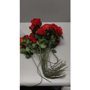 Jefuzh 50 PCS Fake Red Roses, Artificial Red Flowers Bulk Realistic Silk Faux Rose with Stems for Wedding Decoration Anniversary Bridal Bouquet DIY Floral Arrangement Romantic Home Decor Gifts