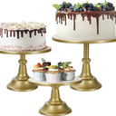Gold Metal Cake Stands Set 3 Piece Dessert Table Display For Wedding Birthday Christmas Parties