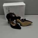 MAIERNISI JESSI Women's Pointy Toe High Heel Stiletto Big Bowknot Pumps (5.5, Black)