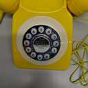 Sangyn Retro Landline Telephone Classic Vintage Corded Phone Old Fashioned Dial Button Desk Phone with Redial Function for Home Office, Yellow