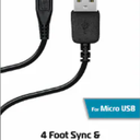 ZGear Micro USB Data Sync and Charge Cable - Black