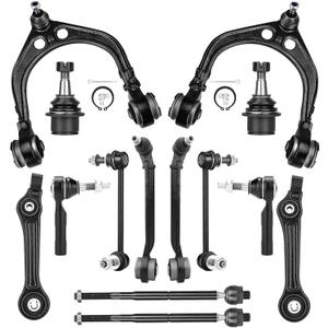 Front Upper and Lower Control Arms Suspension Kit Fit for 2011 2012 2013 2014 2015 2016 2017 Chrysler 300 Dodge Challenger Charger RWD with Lower Ball Joints Tie Rod End - 14pcs