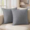 YDKGL Pack of 2 Pillow Covers 18x18, Couch Decorative Boho Farmhouse Neutral Throw Pillow Case Covers with Zipper, for Living Room Bedroom Soft Pillowcase, Gray, 18" x 18" (Pack of 2)