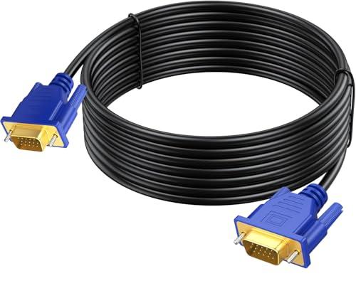 URELEGAN VGA Cable 10 Feet, Computer VGA Monitor Cord 1080P Full HD Male to Male HD15 (15 Pin) Engineering Brade Cord for Splitter, Switch, Computer PC Monitor Laptop TV Projector and More
