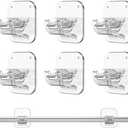 JHCJHC No Drilling Curtain Rod Brackets,Self Adhesive Curtain Rod Holders 3 Way Install Methods Curtain Rod Holders for Dorm Apartment Kitchen Bedroom Home(6pcs-Transparent)