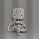 6 Ft Surge Protector Power Strip - 8 Widely Outlets with 4 USB Ports, 3 Side Outlet Extender with 6 Feet Extension Cord, Flat Plug, Wall Mount, Desk USB Charging Station, ETL,White