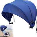 DaisyInner 1 Pcs Beach Chair Umbrella Canopy Extra Large Foldable Chair Sun Shade with Adjustable Clamp for Beach Camping Fishing Lounge Outdoor (Dark Blue)