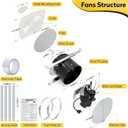 505 High Airflow Bathroom Fan for Ceiling 8 Inch Fan with Powerful 200 CFM, Bathroom Exhaust Fan, Kitchen Exhaust Fan, Household Ventilation Fans