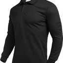 Deyeek Men's Polo Shirts Long Sleeve Golf Polo Shirts for Men Quick Dry UPF 50+ Sun Protection Polos Casual Collared Shirts (X-Large, Navy Blue)