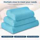 Neck Pillow for Sleeping, Travel Pillow, Camping Pillow, Ergonomic Memory Foam Compressible Medium Firm, Ideal for Home, Bedroom, Office and Camping (Light Blue, M) (M-17.7x12x4/3 In)